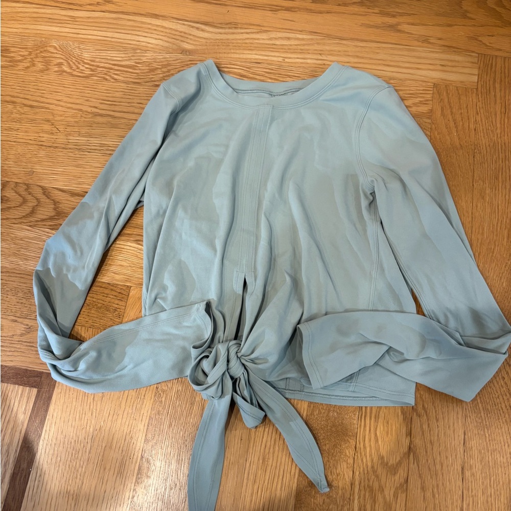 Lululemon Women's Tie-Front Top - Light Green/Blue: Size 2